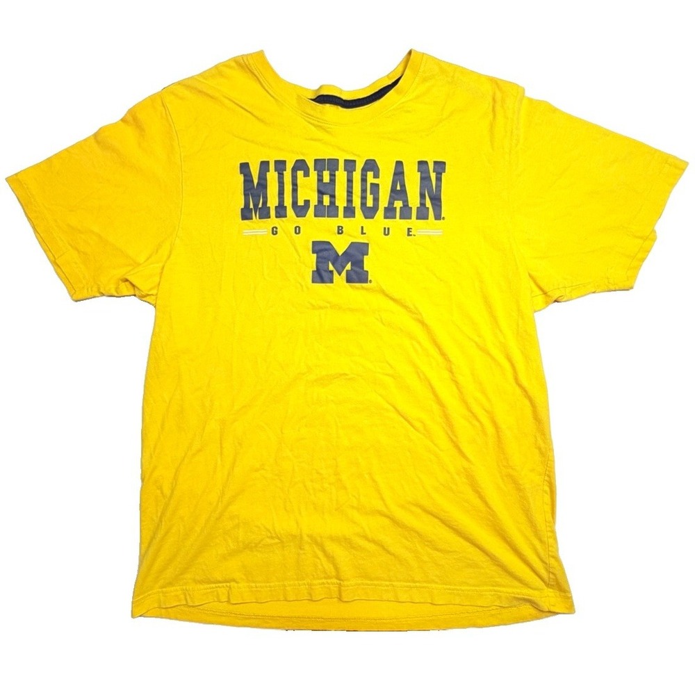 Michigan Wolverines Go Blue T Shirt XL Maize Yellow University NCAA College